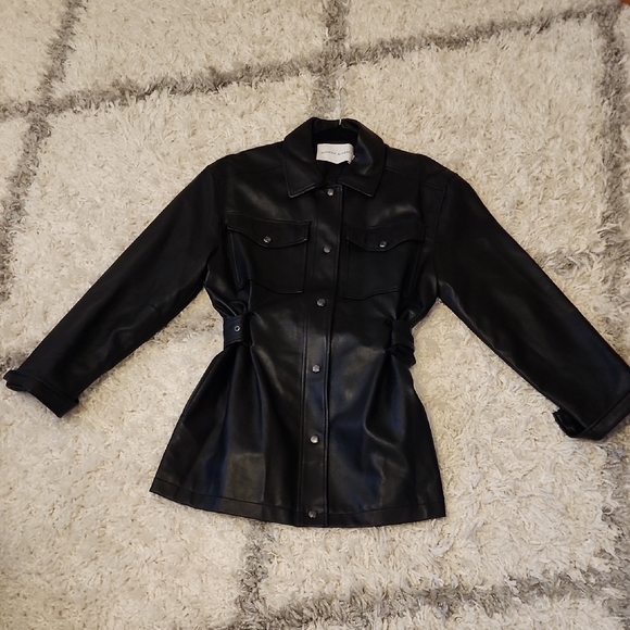 Black Faux Leather Jacket - Picture 1 of 6